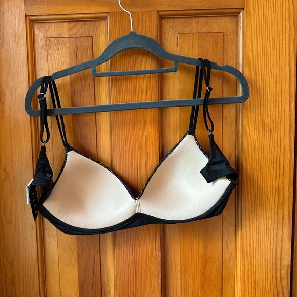 EUC Aerie Real Sunnie Wireless Black Lace Bra 36B - Picture 2 of 5